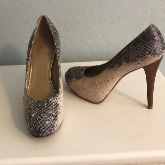 Stuart Weitzman Shoes - Stuart Weitzman snakeskin platform heels.